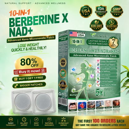 AMZKEEP® NAD+ Moringa Berberine AMPK Support Nano Microneedle Patch