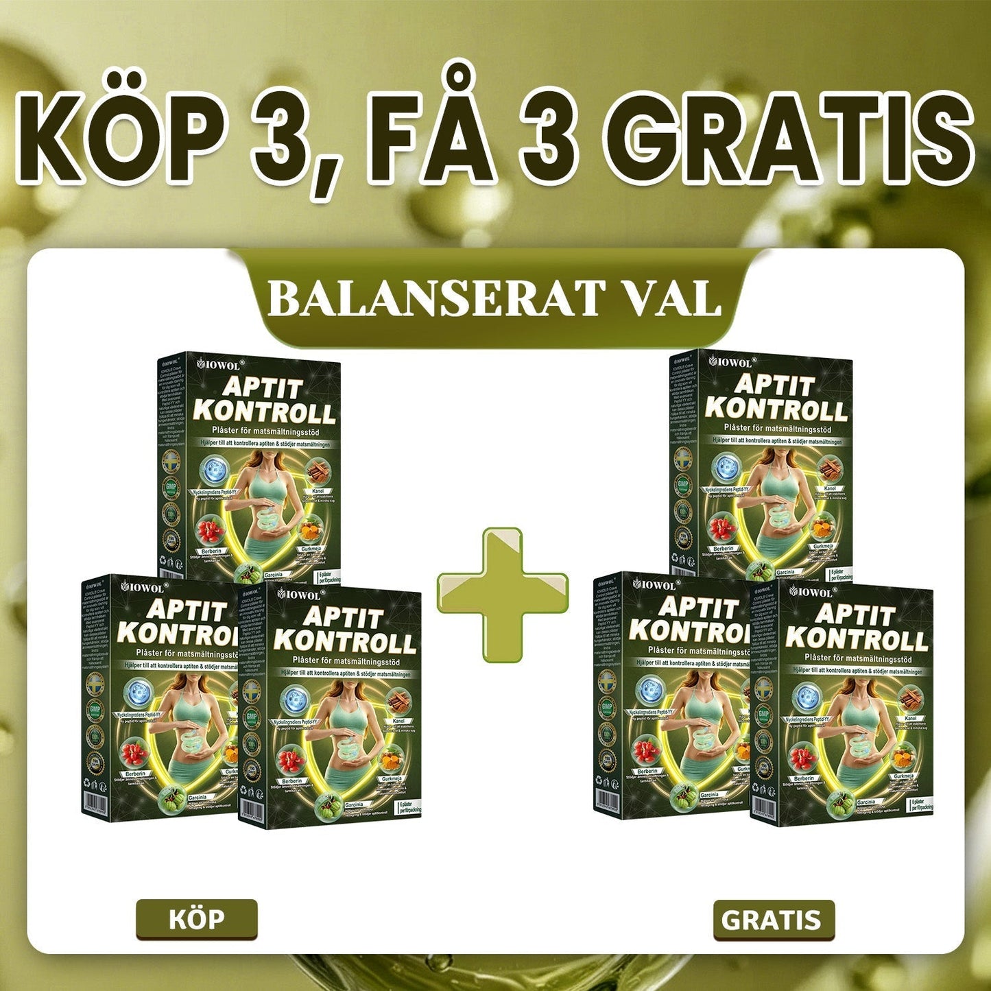 IOWOL® APPETITKONTROLLPLÅSTER! INGA PILLER & INGEN HUNGER & INGEN KAMP & 100% RESULTAT.