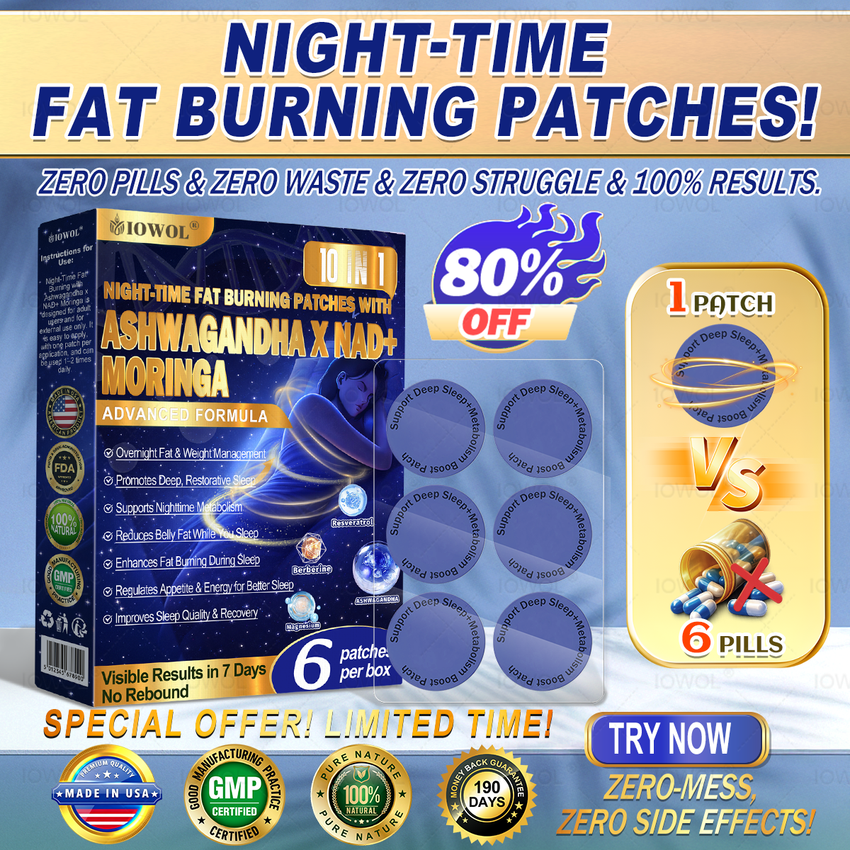 🔥 Want faster results? Add this 80% OFF to accelerate your progress. IOWOL ® NIGHT-TIME FAT BURNING PATCHES! ZERO PILLS & ZERO WASTE & ZERO STRUGGLE & 100% RESULTS.