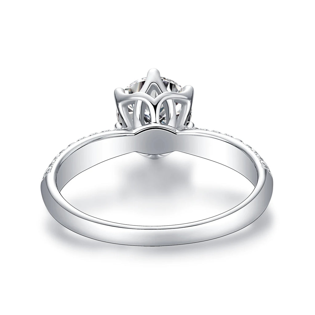 1pc 1ct 2ct 3ct Moissanite Ring 925 Sterling Silver 18K Gold Plated Elegant Gift Jewelry for Women Comes with GRA Certificate