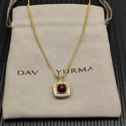 2025 New High-Quality Christmas Elegant and Simple Square Diamond Necklace and Earrings Set - Valentine's Day Gift