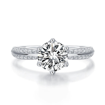 1pc 1ct 2ct 3ct Moissanite Ring 925 Sterling Silver 18K Gold Plated Elegant Gift Jewelry for Women Comes with GRA Certificate