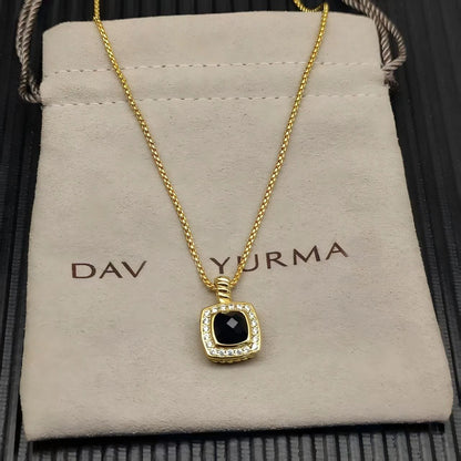 2025 New High-Quality Christmas Elegant and Simple Square Diamond Necklace and Earrings Set - Valentine's Day Gift