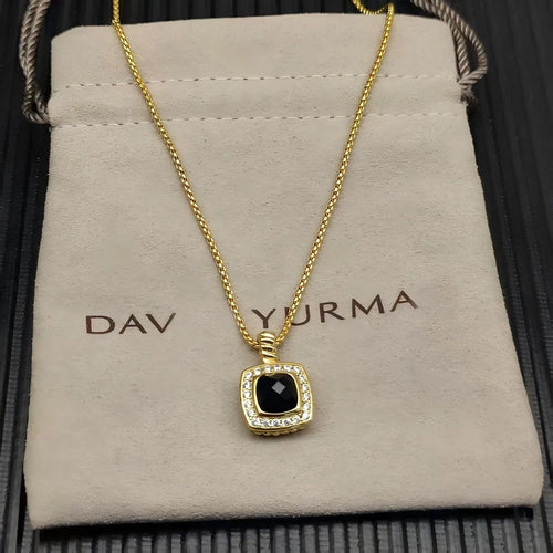 2025 New High-Quality Christmas Elegant and Simple Square Diamond Necklace and Earrings Set - Valentine's Day Gift