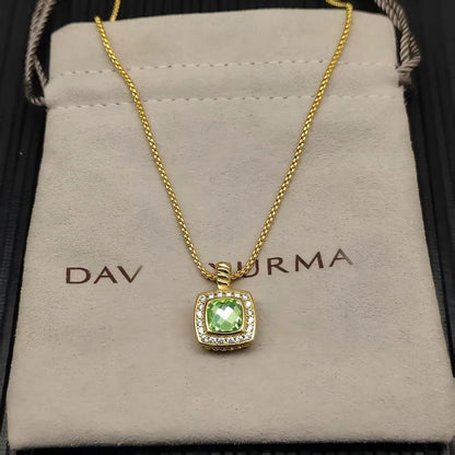 2025 New High-Quality Christmas Elegant and Simple Square Diamond Necklace and Earrings Set - Valentine's Day Gift